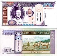 *100 Tugrik Mongolsko 2008, P65b UNC - Kliknutím na obrázok zatvorte -